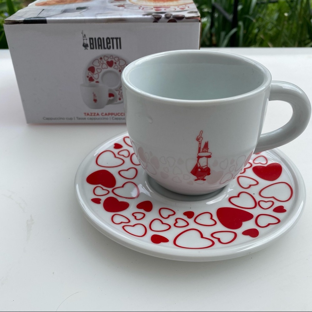 Bialetti Cappuccino Mug And Saucer set Valentines